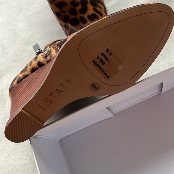 New 1. State Kaleb Wedge Bootie in Brown Multi Calf Hair Size 6.5 M - Picture 6 of 6